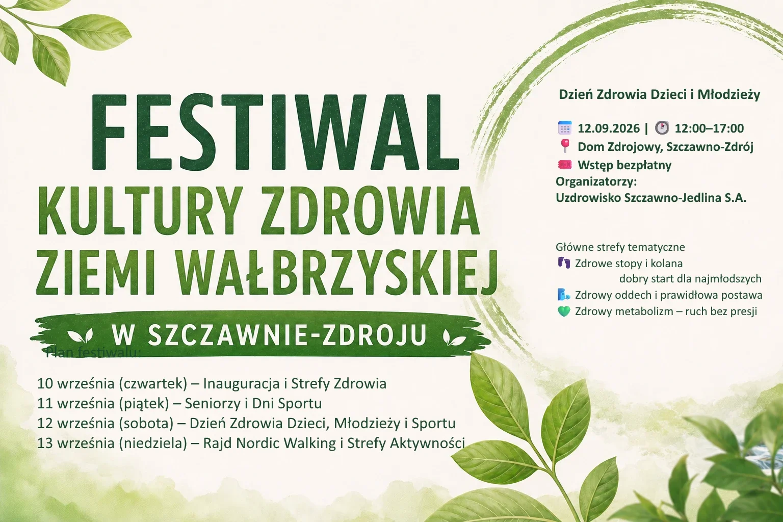 FESTIWAL KULTURY ZDROWIA ZIEMI WAŁBRZYSKIEJ W SZCZAWNIE ZDROJU